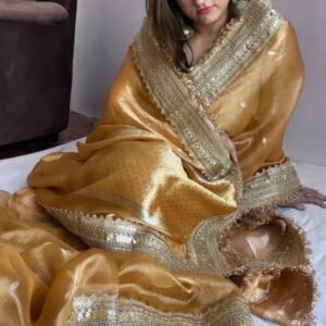 golden saree