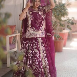 golden work rajputi poshak